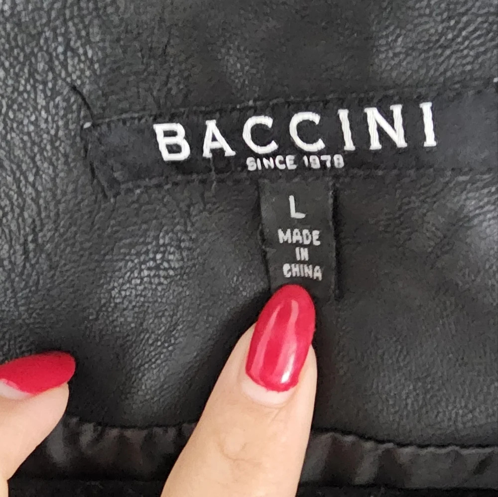 Baccini Faux Leather Jacket Size L - Picture 2 of 5